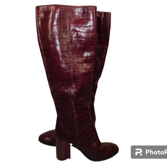 Coach Brigitte Boot Croc Embossed Knee High Boots Size 6.5 - Picture 10 of 16